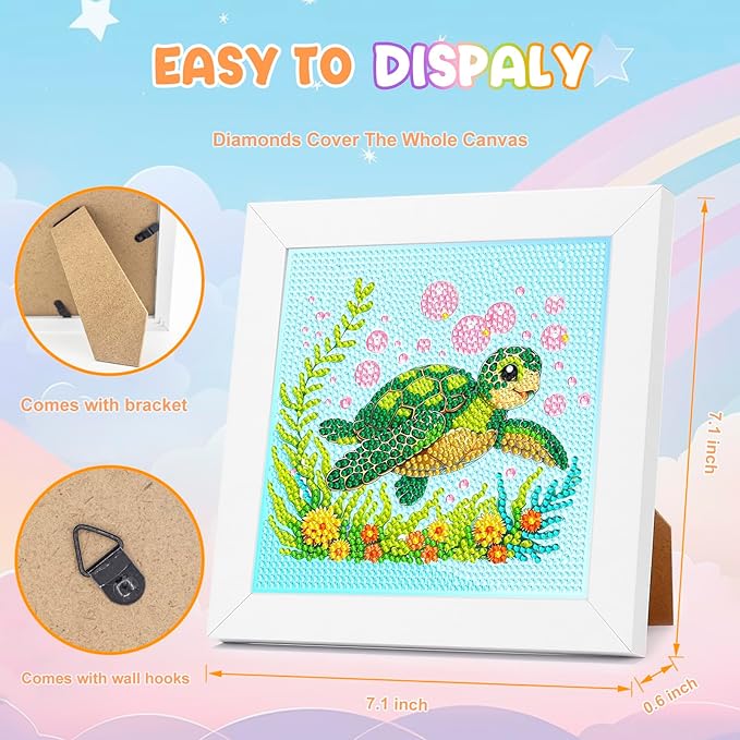 Nardoll Diamond Art Kits with Wooden Frame - Arts and Crafts - Dimond Art Painting by Numbers - GEM Art for Beginners Adult Home Wall Decor
