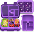 YOLAY Bento Box for Kids Lunch Box Leak-Proof, 5-Compartment Lunch Box Kids for Ages 3-10, Durable with Anti-Slip Base, Suitable for Schools, Outdoor and Travel (Mermaid) (Princess)