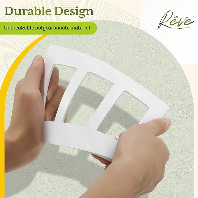 TG Screwless Decorator Wall Plates Child Safe Outlet Covers, Size 3-Gang 4.50" H x 6.30" L, Unbreakable Polycarbonate Thermoplastic, UL Listed, Glossy, White (1 Pack)