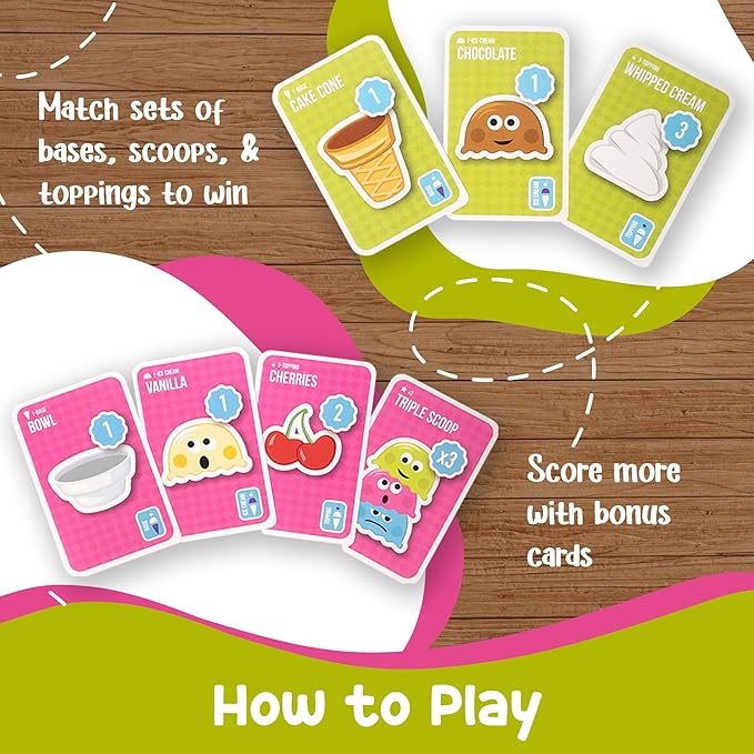 Fun Family Ice Cream Game Perfect for Adults and Children Ages 6-12 (Standard Edition) - Fast and Cute Kid Card Games The Whole Family Will Love