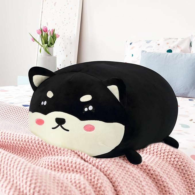 Cuteoy 17.7" Shiba Inu Stuffed Animal Plush Pillow Soft Comfortable Plushies Large Throw Body Pillow Sleeping Dog Plush Toy for Girls Boys Birthday