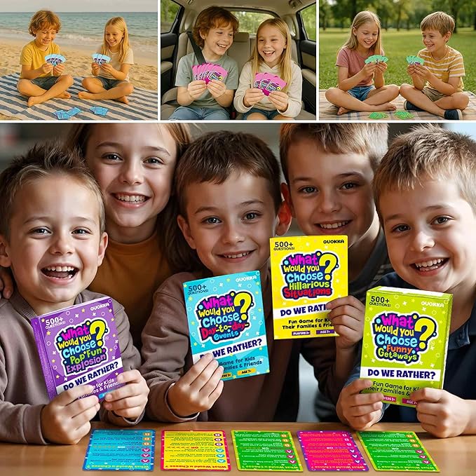 QUOKKA Card Game for Teens, Kids & Adults – 500+ Hilarious Situations | What Would You Choose Challenge | Family & Party for Game Nights, Friends, Travel & Sleepovers, Age 7+