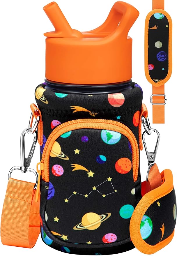 Miss Adola Water Bottle Carrier with Strap - Insulated Kids Water Bottle Holder for Boys Girls Bottle Bag for 10-18Oz