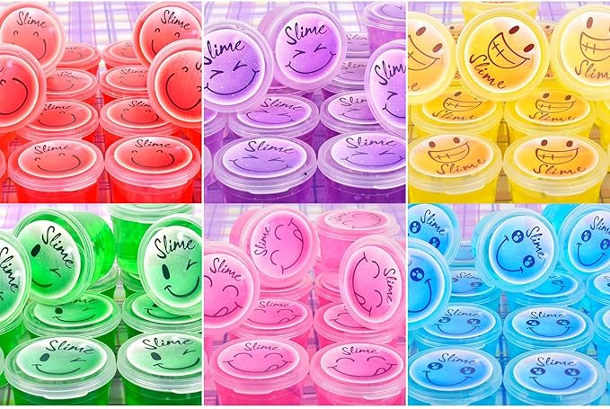 120 Pack for Kids Clear Crystal Bulk Slime Kit, Slimes Toys for Girls and Boys, Stress Relief, Non-Sticky, Classroom Reward, Easter Party Favors Supplies