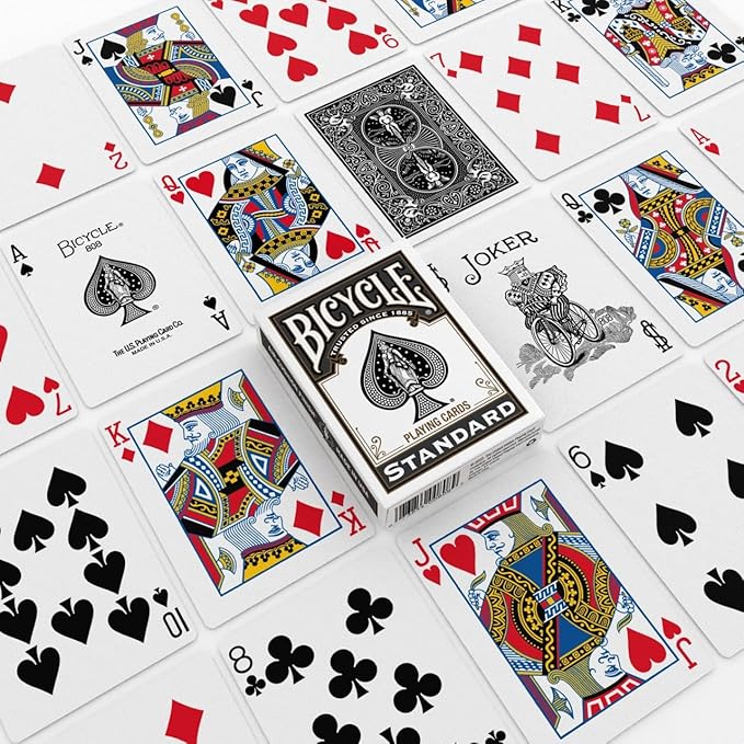 Bicycle Black Playing Cards, Standard Index Poker Size, Classic Deck of Cards for Poker, Blackjack, Family Game Night & Card Games, Fun for All Ages