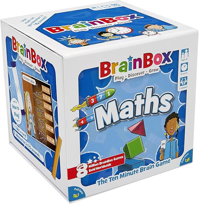 BrainBox Maths Card Game - Memory & Observation, Educational Numeracy Skills, Family-Friendly Trivia for Kids & Adults, Ages 8+, 1+ Players, 10 Minute Playtime, Made by Green Board Games