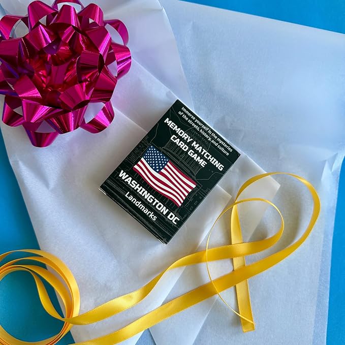 Washington, D.C. Landmarks Memory Matching Card Game – 50 Cards, Educational & Fun Family Game for Teens, Adults & Seniors – Travel Pack