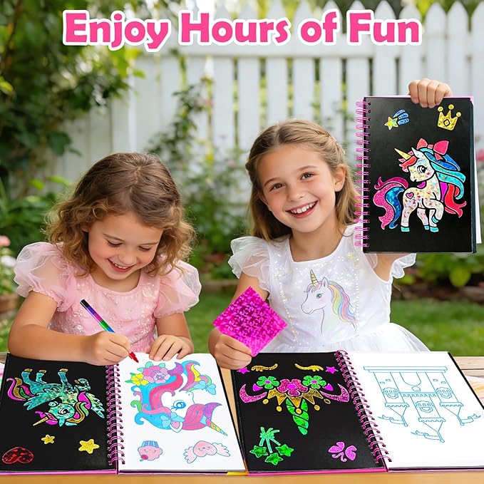 FUNNYB&G Foil Art Crafts for Kids Ages 4-8: Mother's Day 2026, Birthday Gift for Girls, Art and Crafts Supplies, Party Favors, Creative Toys for Girls 4 5 6 7 8 9 Years Old(Unicorns)