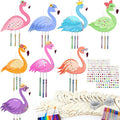 gisgfim 16 Pack Flamingo Wind Chime Kits Flamingo Crafts for Kids Make Your Own Summer Wind Chime Wooden DIY Arts and Crafts for Hawaii Summer Party School Classroom Decor Supplies Birthday Favors