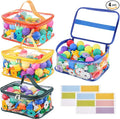 4 Packs Clear Toy Storage Bags, Colorful PVC Waterproof Toy Organizer with Zip Reusable Bags for Building Blocks, Board Game, Puzzles, Kids Books, Stationery
