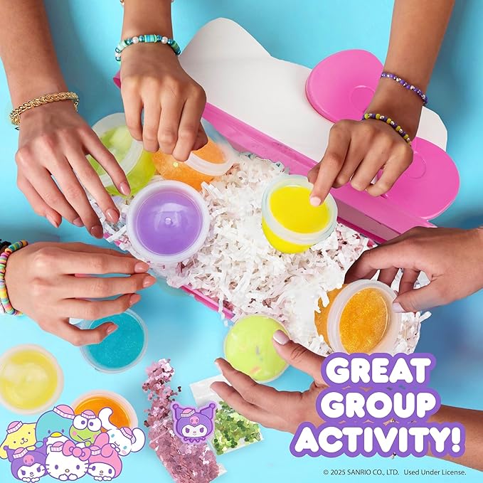 Horizon Group USA Sensory Slime Studio, Scented Slime Kit with Mix-Ins, Charms, and Storage Case, Hello Kitty and Friends