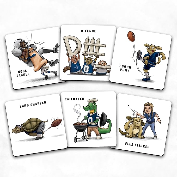 YouTheFan NFL Officially-Licensed Memory Match Game - Humorous, Team-Specific, Original Hand-Drawn Artwork, Fun for The Whole Family, for Fans Young and Old