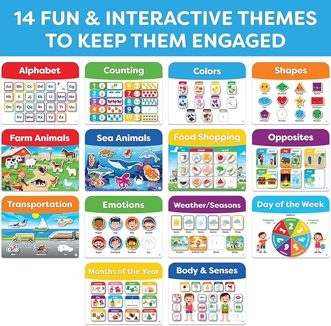 Montessori Preschool Busy Book for Toddlers Ages 3 and Up - Preassembled - Preschool Learning Activities Montessori Educational Toys - Gifts for 3 Year Old Boys, Toddler Learning Toys Activities