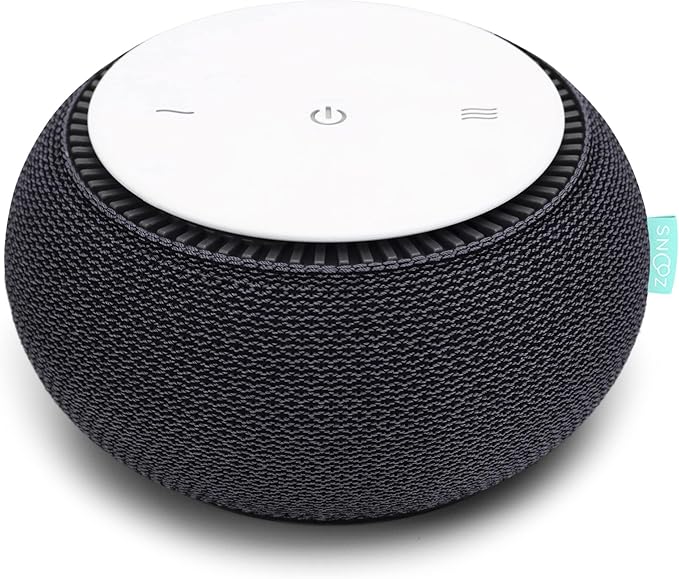 SNOOZ Smart White Noise Machine - Real Fan Inside for Non-Looping Sound, Portable Sleep Aid for Adults, Dogs, Pets, Travel, Home, Bedroom, Sleeping, Office Privacy, Therapy, & Baby Registry - Charcoal