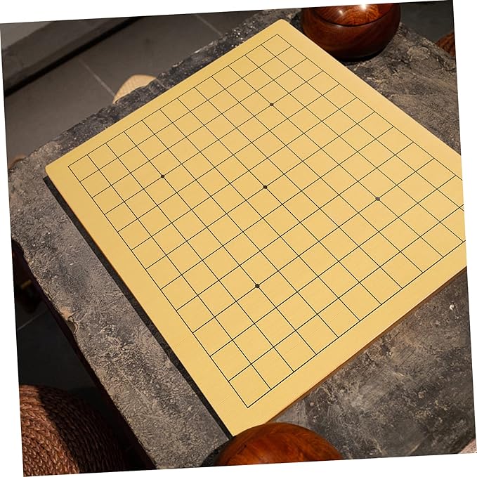 KICHOUSE 2Pcs Portable Wooden Go Chess Board Double Sided Educational Chessboard Lightweight Folding Design for Easy Travel Craftsmanship for Endless Fun