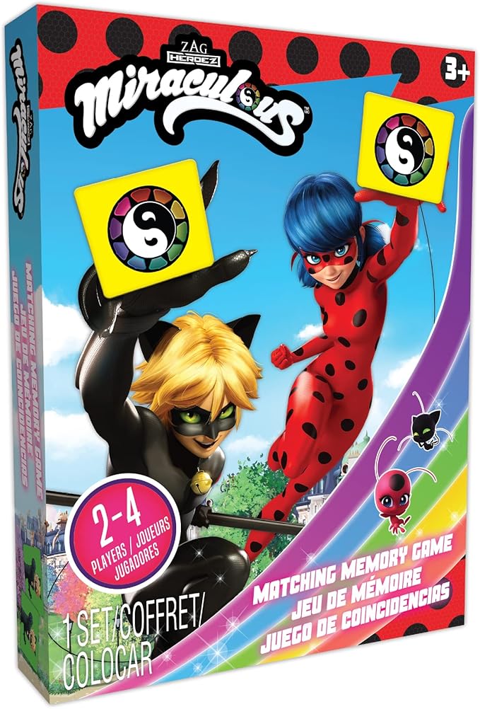 TCG Toys Miraculous Ladybug - Memory Matching Card Game - Featuring 72 Full Color Pieces - Promote and Improve Memory & Sensory Development Skills. Great Birthday Gift for Boys and Girls