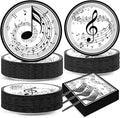 200Pcs Musical Note Plates Napkins Music Notes Themed Party Tableware Set Baby Shower Dinnerware Disposable Music Dessert Plates for Concert Birthday Party Baby Shower Decor Supplies Serve 50