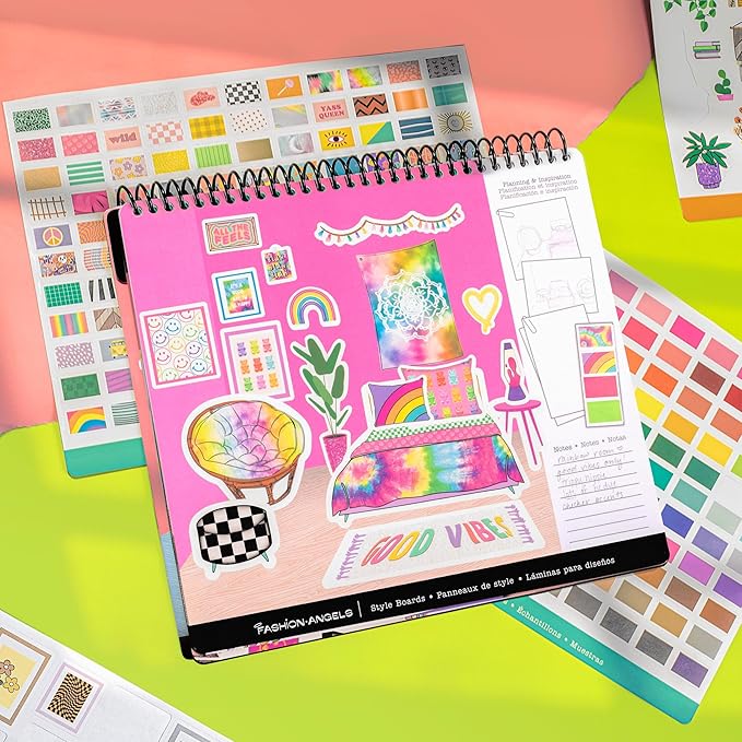 Fashion Angels Interior Design Sticker Stylist Set, Includes 20 Style Boards, 14 Sticker Sheets & 550+ Aesthetic Room Decor Stickers, Ideal for Kids & Girls