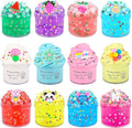 12 Pack Slime kit with 8 Clear Slime & 4 Butter Slime, Jelly Cube Crunchy Crystal Slime for Birthday Party Favor, Super Soft Non-Sticky Sensory Toys for Girls and Boys 4-10 Advent Calendar