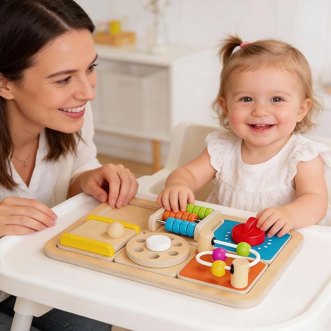Busy Board for 1 Year Old, Montessori Toys for Toddler 1-3, Boys Girls Birthday Gifts