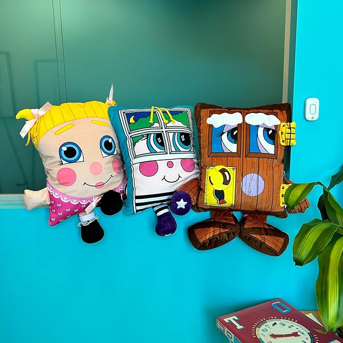 Squeaky Door Plush - 2-in-1 Toy & Pillow, 80s Nostalgic Plush Pal Reimagined, Soft Stuffed Rectangular Character, Cozy Nap-Play Design