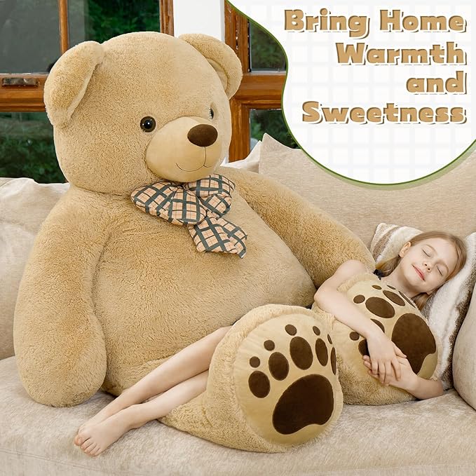 MorisMos 5 FT Big Teddy Bear, 5 Feet Huge Teddy Bears Stuffed Animals for Boyfriend Girlfriend Wife, Cuddly Gift Life Size Bear on Valentines Birthday, 59 Inch, Brown