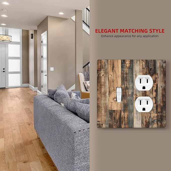 Wallplates Rustic Brown Wood Pattern Splice Plank 1 Toggle 1 Duplex Switch Plate Electrical Gfci Faceplate Decorative Light Switch Covers For Farmhouse Cabin Decor