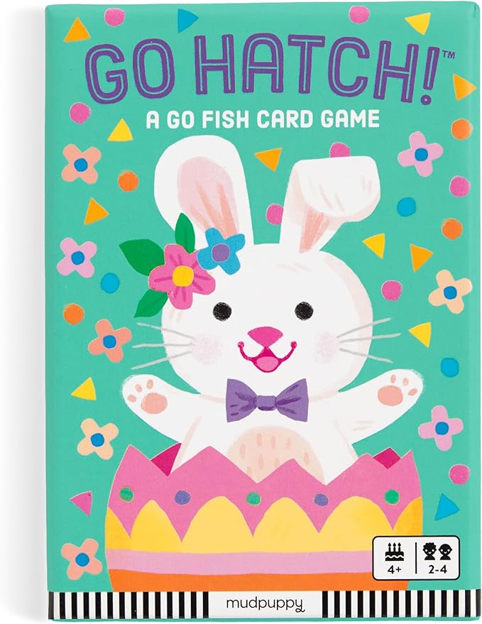 Mudpuppy Go Hatch! – Easter Version of Classic Kids Go Fish Card Game with Cute Illustrations of Bunnies for Children Ages 4 and Up, 2-4 Players