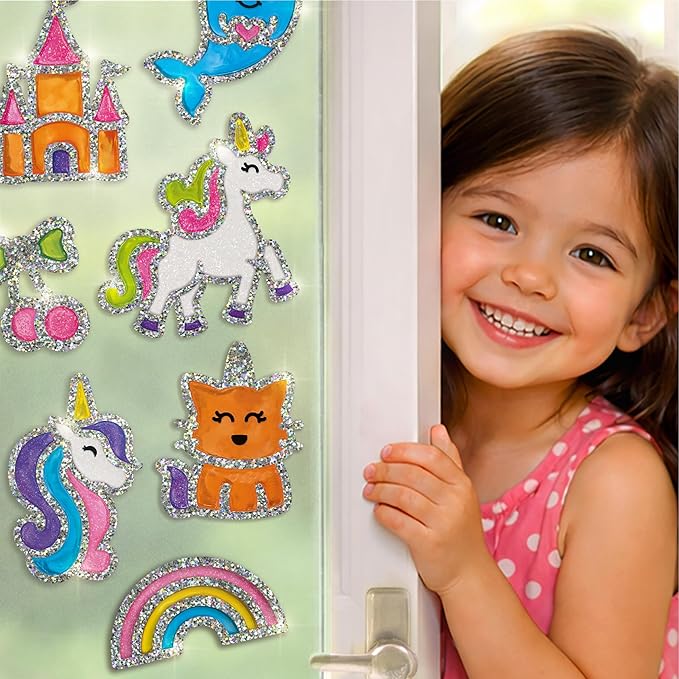 Imagimake DIY Jelly Stickers - Unicorn | 25+ Sticker Templates, Glass Paint | Art Kit for Kids Ages 3-7 | Craft Kits for Toddlers | Kids Activities | Unicorn Gifts for Girls Age 3,4,5,6,7 Years Old