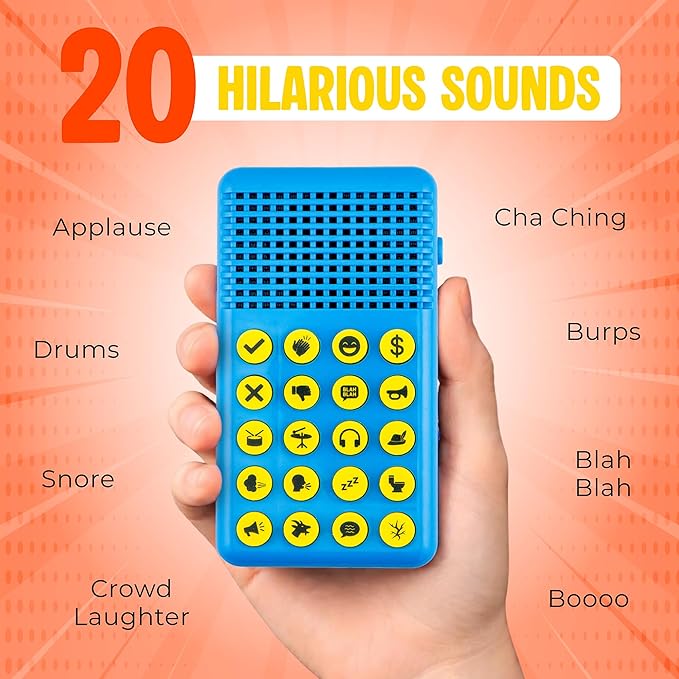 DR DINGUS Brouhaha Box - Sound Effects Machine - 20 Noises with Volume Control - Gag Prank Gift Toy for Kids - White Elephant Stocking Stuffer - Hilarious Fun Classroom Teaching