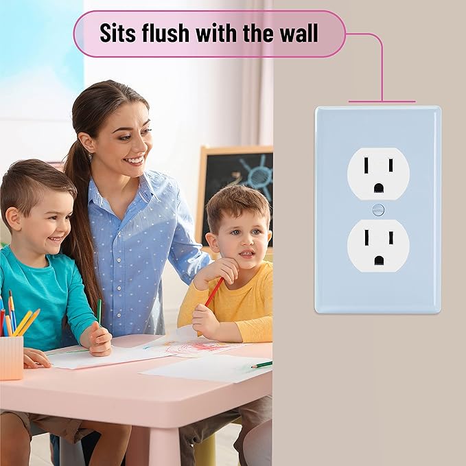 Bates- Duplex Receptacle Wall Plates, 2 Pack, Blue Electrical Outlet Cover Plates, Electric Outlet Cover, Wall Outlet Cover, Outlet Plate, Outlet Wall Plate, Wall Outlet Cover Plate