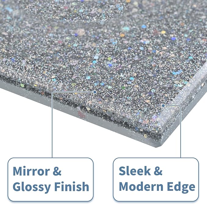 Shiny Light Switch or Outlet Covers,Sparkling Mirror Finish,Ultra Glossy & Reflective,1-Gang Rocker 5.10''x3.15'',Deep Silver