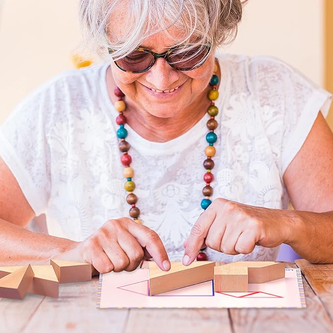 Keeping Busy Tangrams With Templates Dementia Activities for Seniors Brain Games for Adults Dementia Products for Elderly Alzheimers Products for Elderly Memory Games for Seniors Alzheimers Activities