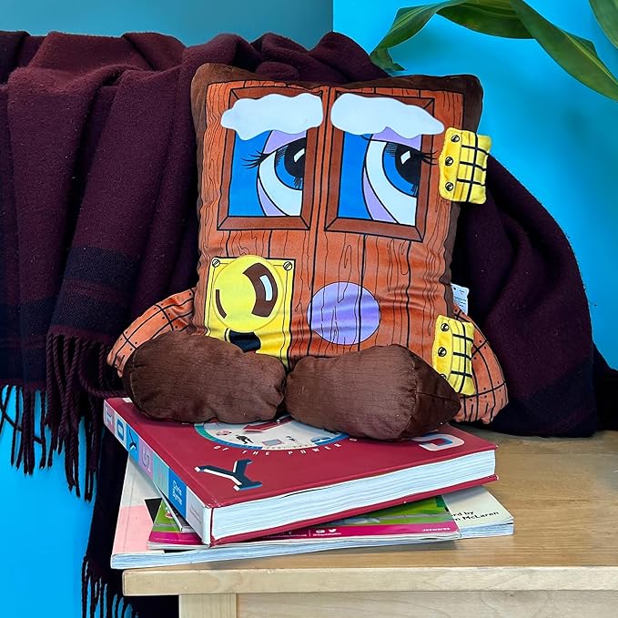 Squeaky Door Plush - 2-in-1 Toy & Pillow, 80s Nostalgic Plush Pal Reimagined, Soft Stuffed Rectangular Character, Cozy Nap-Play Design