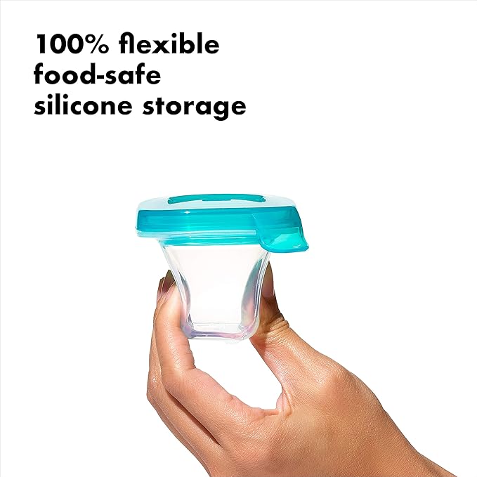 OXO Tot Silicone Baby Blocks m- 2 oz. - Teal