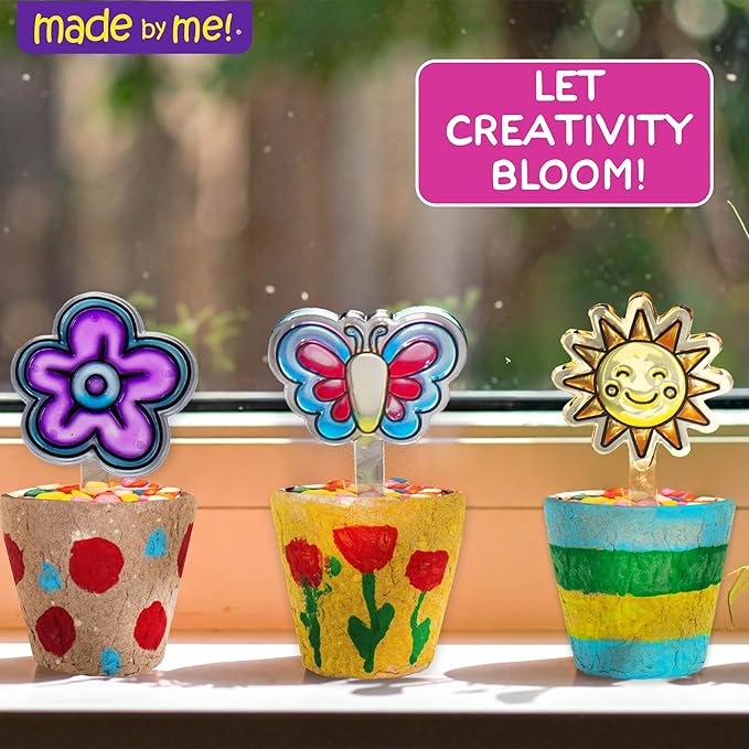 Made By Me Create Your Own Suncatcher Garden, Includes 6 Suncatchers to Paint, 7 Suncatcher Paints & Acrylic Paints, Fun Arts & Crafts for Kids, Suncatcher Kit, Unique Craft Kits, Cool Window Art