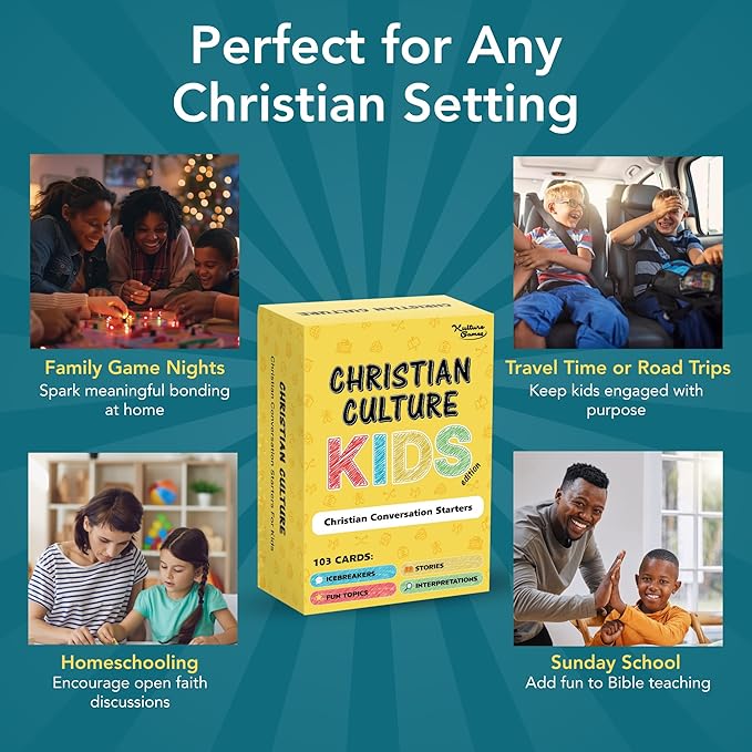 Kulture Games - Bible Conversation Cards for Kids - Christian Family Games - Faith Based Educational Card Games - Sunday School Christian - Gifts Learning - Ages 6+