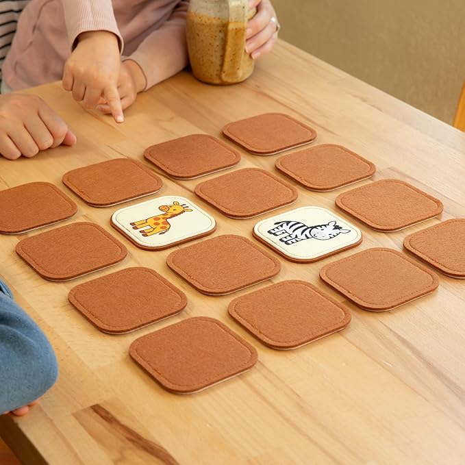 Felt Safari Matching Game for Toddlers – Wild Animal Memory Game & Flash Cards – Soft and Safe for Ages 1+ – Montessori Preschool Learning Activity – Educational Safari Toy for Boys & Girls