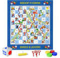 Giant Snakes and Ladders Floor Game for Kids - 5.8 ft Extra-Large Indoor Outdoor Mat with Game Pieces & Inflatable Dice, Family Night Board Game Set, Birthday Toy for 3+ Year Old Boys and Girls