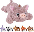 GILFWM 27" 5 Lbs Weighted Stuffed Animals Pig, Heatable and Coolable Weighted Plush with Microwavable Heating Pad,Removable Soft Washable Cute Plushie Pillow Toy Gifts for Adults and Kids