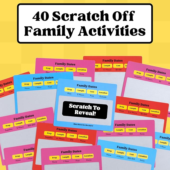 Happy Duo Family Dates 40 Scratch Off Cards – Summer Activities for Kids & Tween – Family Games for All Ages from Kids