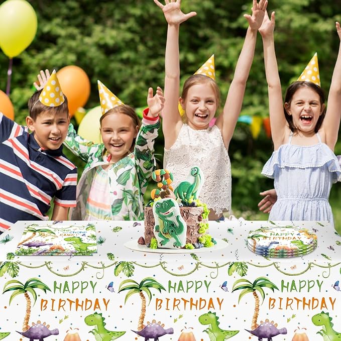 41Pcs Dinosaur Birthday Decorations,Dino Party Supplies Tableware Set for Boys Birthday with Dino Party PaperPlates,Napkins,Tablecloth丨Boys Jurassic Theme Dinosaur Party Decorations Supplies,Serves 20
