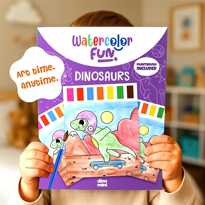 DINO MINI Watercolor Fun Value Pack - 2 Paint with Water Kits for Toddlers - Water Painting for Toddlers - Travel Activities for Kids Ages 4-8 - Screen Free Birthday Gifts (Dinosaurs - Jungle)