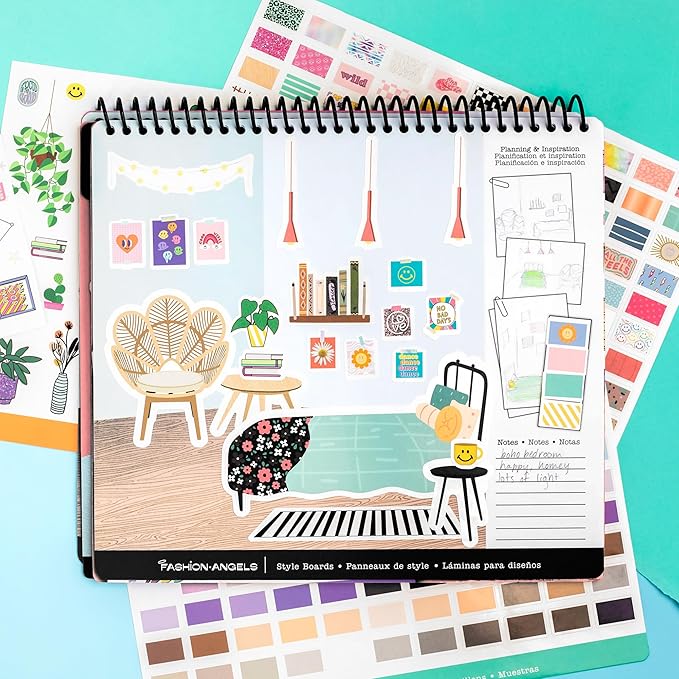 Fashion Angels Interior Design Sticker Stylist Set, Includes 20 Style Boards, 14 Sticker Sheets & 550+ Aesthetic Room Decor Stickers, Ideal for Kids & Girls