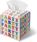 Colorful Party Tissue Box Cover – PU Leather Square Party Decor with Belt Bottom, Ideal Table Centerpiece & Party Favor for Birthday, Bridal Shower & Celebrations Decorations