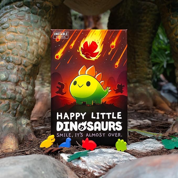 Unstable Games Happy Little Dinosaurs Board Game - Funny Card Game for Adults and Kids - Family Board Games for 2-4 Players, Ages 8 and Up, From the Creators of Unstable Unicorns and Here to Slay