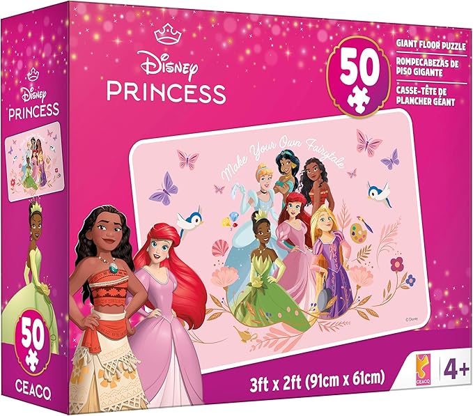Buffalo Games - 50 piece Giant Floor Puzzle - Disney Princess - Educational Puzzles for Kids Ages 4 and up - Large Pieces - 2 feet x 3 feet
