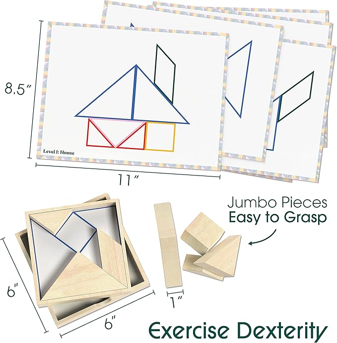 Keeping Busy Tangrams With Templates Dementia Activities for Seniors Brain Games for Adults Dementia Products for Elderly Alzheimers Products for Elderly Memory Games for Seniors Alzheimers Activities