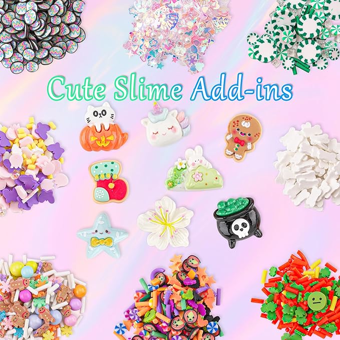 8 x 100ml Textures Slimes Kit for Kids, Slime Variety Pack Different Textures, with Bingsu, Water, Cloud, Butter Slime, Slimes Party Favors for Girls & Boys, Birthday Easter