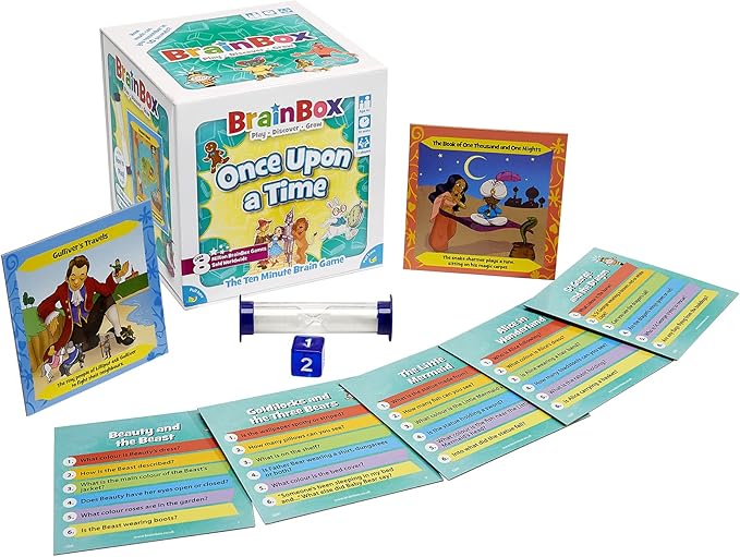 BrainBox BrainBox Once Upon a Time Card Game - Memory & Observation Game, Family-Friendly Fairy Tale Trivia Game for Kids & Adults, Ages 8+, 1+ Players, 10 Minute Playtime, Made by Green Board Games